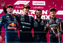 Max Verstappen, George Russell, Andrea Kimi Antonelli